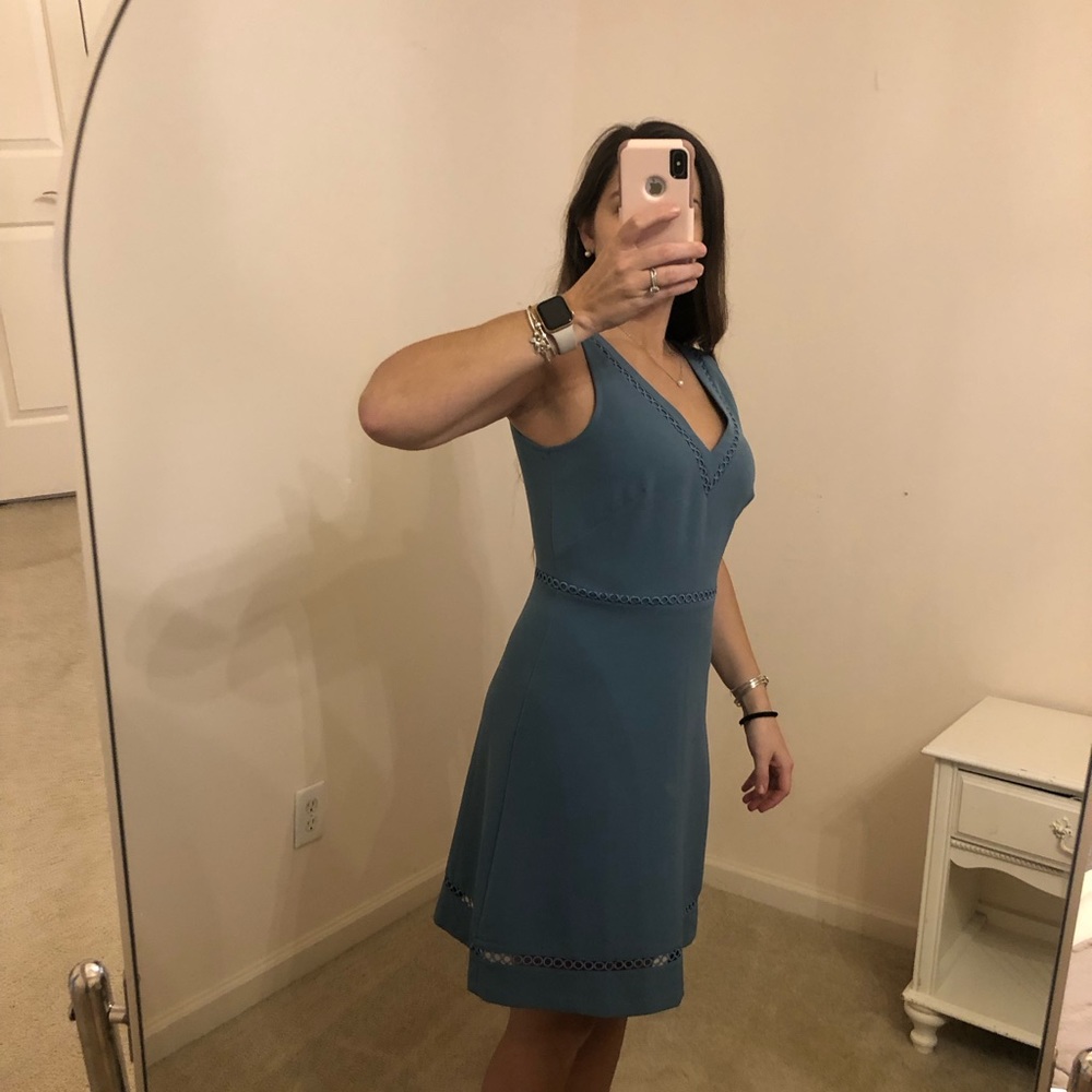 Loft blue v neck dress - Picture 16 of 16